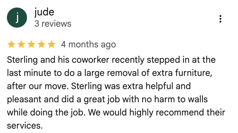 BIN86JUNK Removal Google Review